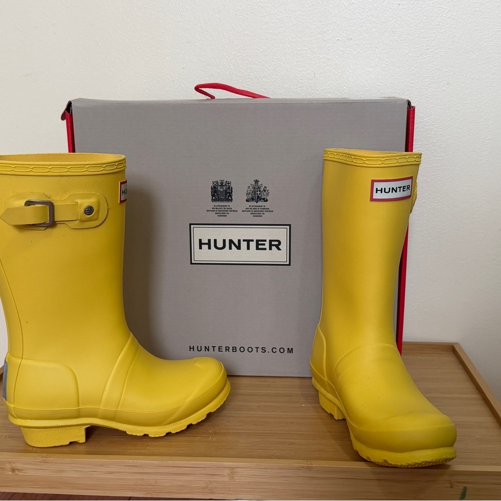 Big Kids Hunter Yellow Waterproof Rain Boots